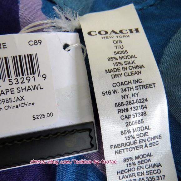 New w Tag Coach 54265 Landscape Shawl Scarf - Picture 5 of 5